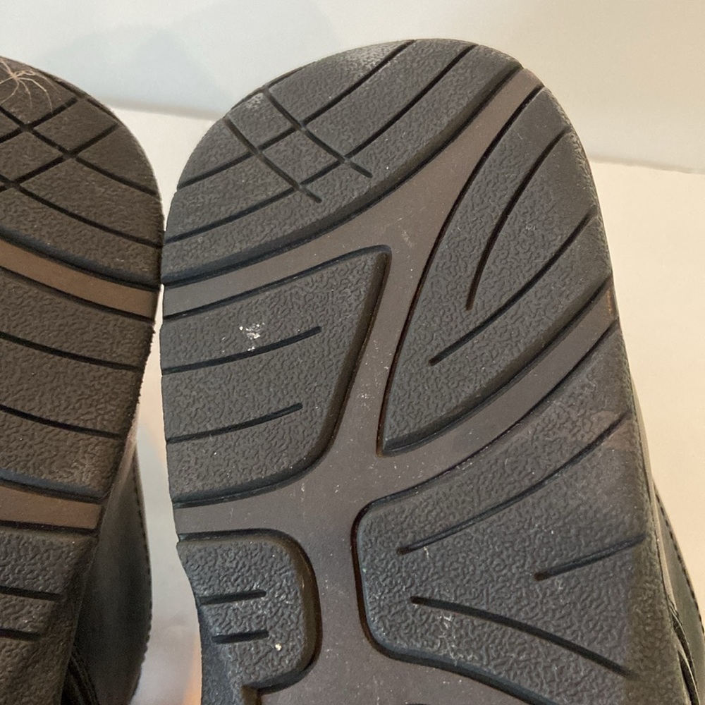 L.L. Bean Black Leather Work Oxfords No Skid Sole Tie Up Laces. Size 14W - Picture 11 of 13